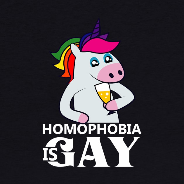 Homophobia is Gay Lgbt Unicorn by QQdesigns